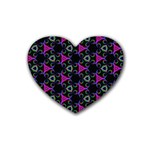 Background Wallpaper Pattern Rubber Coaster (Heart)  Front