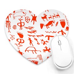 Petroglyph Art Symbols Art Rock Heart Mousepads by Pakrebo