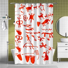 Petroglyph Art Symbols Art Rock Shower Curtain 48  X 72  (small)  by Pakrebo