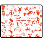 Petroglyph Art Symbols Art Rock Double Sided Fleece Blanket (Medium)  58.8 x47.4  Blanket Front