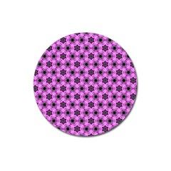 Background Wallpaper Pattern Pink Black Magnet 3  (round) by Pakrebo