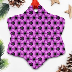 Background Wallpaper Pattern Pink Black Snowflake Ornament (two Sides) by Pakrebo