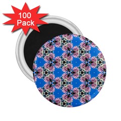 Pattern Sequence Motif Design Plan Floral 2 25  Magnets (100 Pack)  by Pakrebo