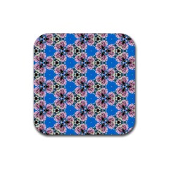 Pattern Sequence Motif Design Plan Floral Rubber Coaster (square)  by Pakrebo