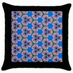 Pattern Sequence Motif Design Plan Floral Throw Pillow Case (black) by Pakrebo