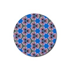 Pattern Sequence Motif Design Plan Floral Rubber Coaster (round)  by Pakrebo