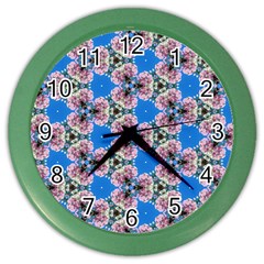 Pattern Sequence Motif Design Plan Floral Color Wall Clock by Pakrebo