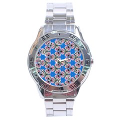 Pattern Sequence Motif Design Plan Floral Stainless Steel Analogue Watch by Pakrebo