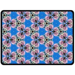 Pattern Sequence Motif Design Plan Floral Double Sided Fleece Blanket (large)  by Pakrebo