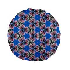 Pattern Sequence Motif Design Plan Floral Standard 15  Premium Flano Round Cushions by Pakrebo