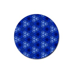 Background Wallpaper Pattern Blue Rubber Round Coaster (4 Pack)  by Pakrebo