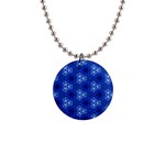 Background Wallpaper Pattern Blue 1  Button Necklace Front