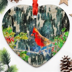 Texture Art Decoration Abstract Bird Nature Ornament (Heart)