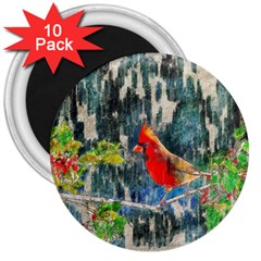 Texture Art Decoration Abstract Bird Nature 3  Magnets (10 pack) 