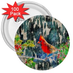 Texture Art Decoration Abstract Bird Nature 3  Buttons (100 pack) 