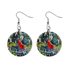 Texture Art Decoration Abstract Bird Nature Mini Button Earrings