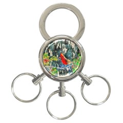 Texture Art Decoration Abstract Bird Nature 3-ring Key Chain by Pakrebo