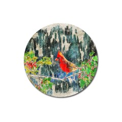 Texture Art Decoration Abstract Bird Nature Magnet 3  (Round)