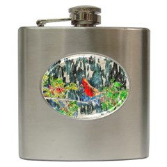 Texture Art Decoration Abstract Bird Nature Hip Flask (6 oz)