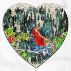 Texture Art Decoration Abstract Bird Nature Jigsaw Puzzle (Heart)