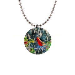 Texture Art Decoration Abstract Bird Nature 1  Button Necklace