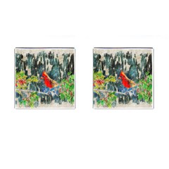 Texture Art Decoration Abstract Bird Nature Cufflinks (Square)