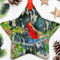 Texture Art Decoration Abstract Bird Nature Star Ornament (Two Sides)