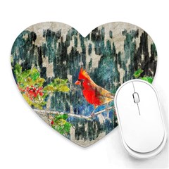 Texture Art Decoration Abstract Bird Nature Heart Mousepads