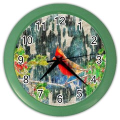 Texture Art Decoration Abstract Bird Nature Color Wall Clock