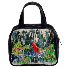 Texture Art Decoration Abstract Bird Nature Classic Handbag (Two Sides)