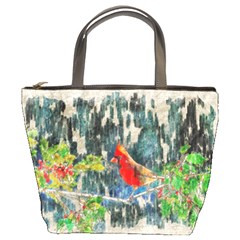 Texture Art Decoration Abstract Bird Nature Bucket Bag