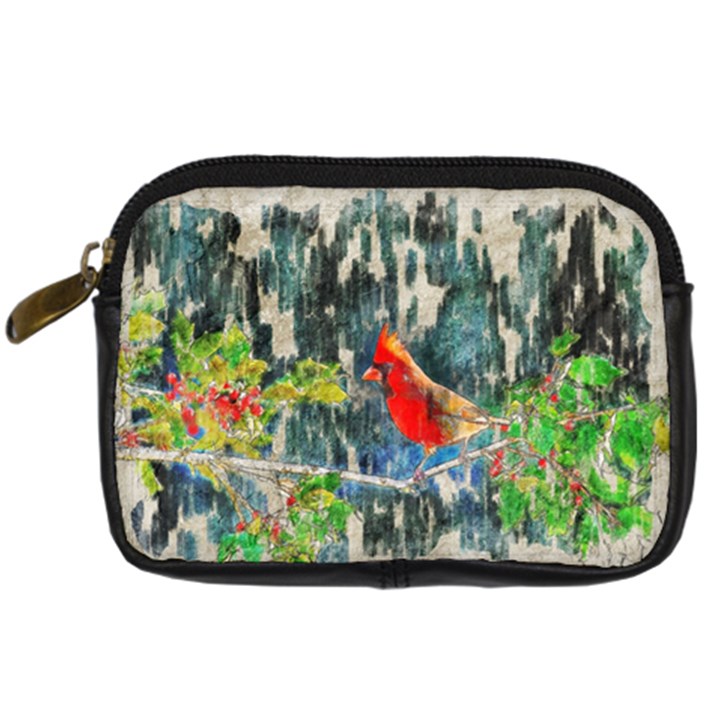 Texture Art Decoration Abstract Bird Nature Digital Camera Leather Case