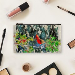 Texture Art Decoration Abstract Bird Nature Cosmetic Bag (Small)