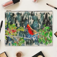 Texture Art Decoration Abstract Bird Nature Cosmetic Bag (XL)