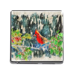 Texture Art Decoration Abstract Bird Nature Memory Card Reader (Square 5 Slot)