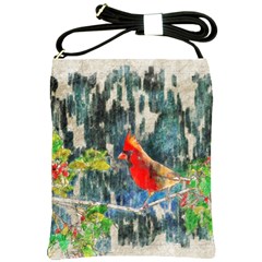 Texture Art Decoration Abstract Bird Nature Shoulder Sling Bag