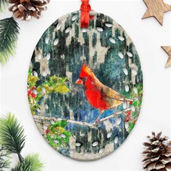 Texture Art Decoration Abstract Bird Nature Ornament (Oval Filigree)