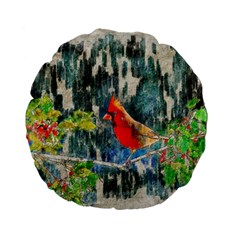 Texture Art Decoration Abstract Bird Nature Standard 15  Premium Flano Round Cushions