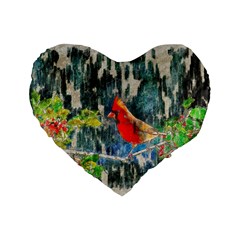 Texture Art Decoration Abstract Bird Nature Standard 16  Premium Flano Heart Shape Cushions