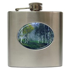 Birch Forest Nature Landscape Hip Flask (6 Oz) by Pakrebo