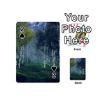 Birch Forest Nature Landscape Playing Cards Double Sided (Mini) Front - Spade2