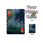 Birch Forest Nature Landscape Playing Cards Double Sided (Mini) Front - Heart10