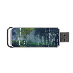 Birch Forest Nature Landscape Portable Usb Flash (one Side) by Pakrebo