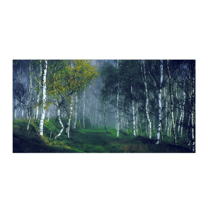 Birch Forest Nature Landscape Satin Wrap