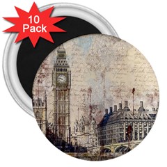 London Westminster Bridge Building 3  Magnets (10 Pack)  by Pakrebo