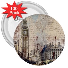 London Westminster Bridge Building 3  Buttons (100 Pack)  by Pakrebo