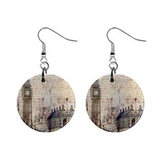 London Westminster Bridge Building Mini Button Earrings by Pakrebo