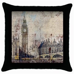 London Westminster Bridge Building Throw Pillow Case (black) by Pakrebo