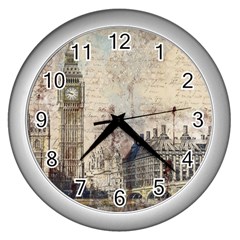 London Westminster Bridge Building Wall Clock (silver) by Pakrebo