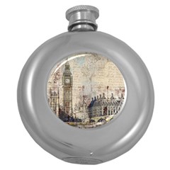 London Westminster Bridge Building Round Hip Flask (5 Oz) by Pakrebo